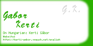 gabor kerti business card